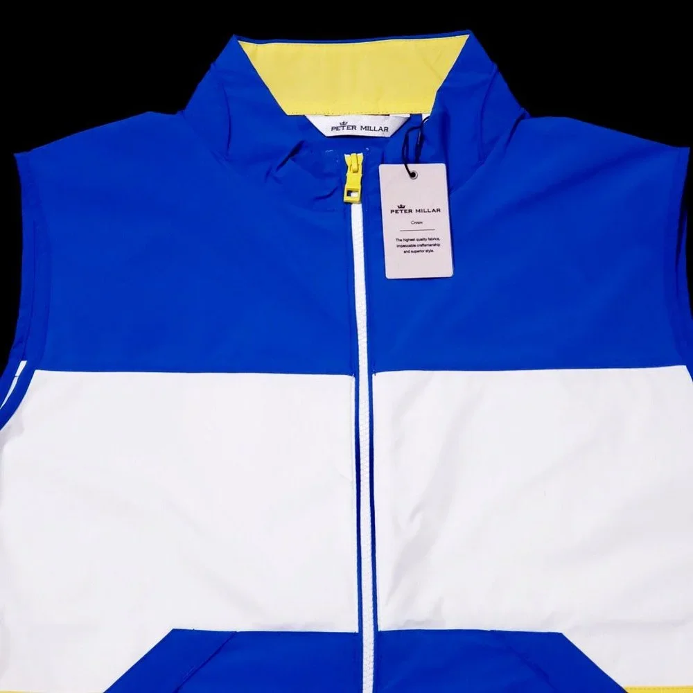 NEW Peter Millar Crown Large Colorblock Lightweight Windbreaker Stretch Vest